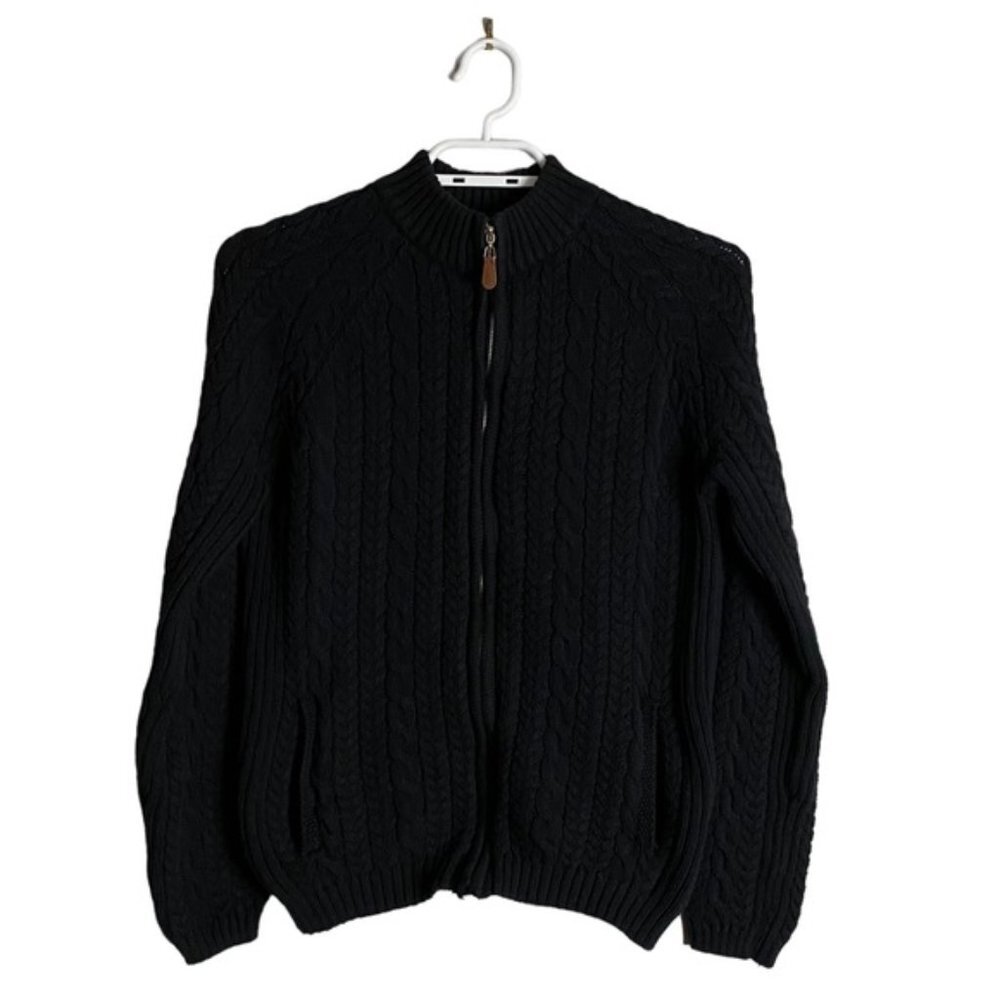 Tabi Women's Black Simply Classic Knit Sweater Jacket